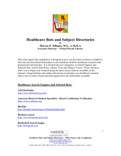 Healthcare Bots and Subject Directories