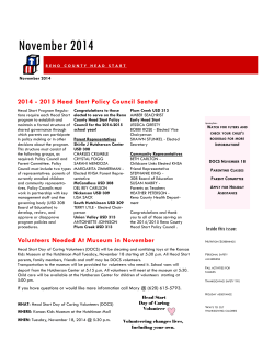 Head Start November 2014 Newsletter