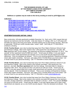 Housing List - Penn State's Dickinson Law