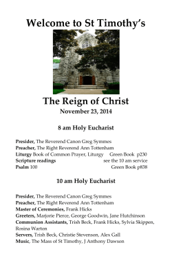 Nov 23, The Reign of Christ - St. Timothy Anglican Church