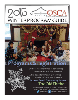 Winter 2015 Program Guide - Ottawa South Community Association