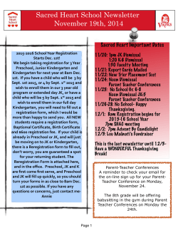 Sacred Heart School Newsletter November 19th, 2014