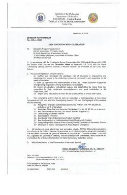 Division Memorandum No. 112 s. 2014