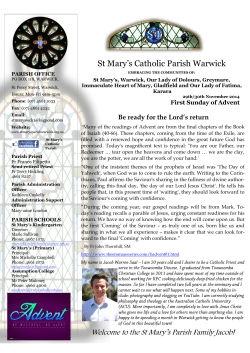Newsletter - St Mary's Catholic Parish, Warwick