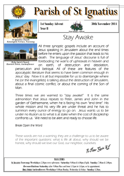 Latest Newsletter - St Ignatius Catholic Parish