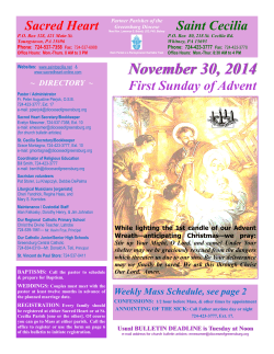November 23, 2014 - Saint Cecilia Catholic Church & Sacred Heart