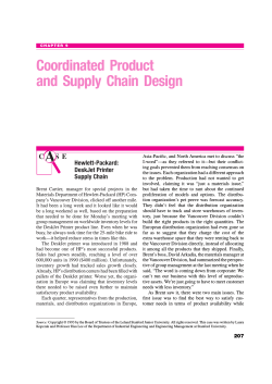 Coordinated Product and Supply Chain Design CASE