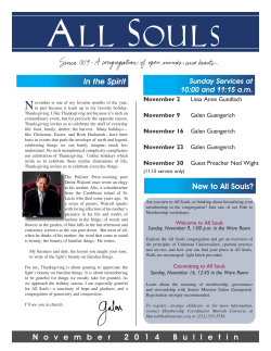 Novmeber 2014 Bulletin