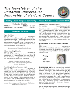 Newsletter - Unitarian Universalist Fellowship of Harford County