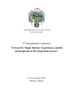 Toward EU Single Market: Experiences, models and proposals in