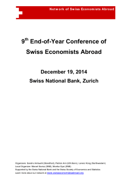 Conference Program - Swiss Economists Abroad