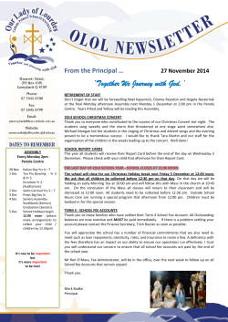 newsletter - Our Lady of Lourdes Primary School