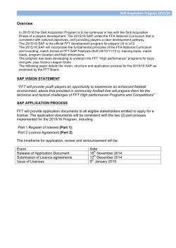 Skill Acquisition Program 2015/16 Overview SAP VISION STATEMENT