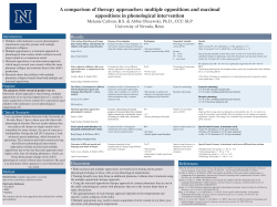 A comparison of therapy approaches: multiple oppositions and