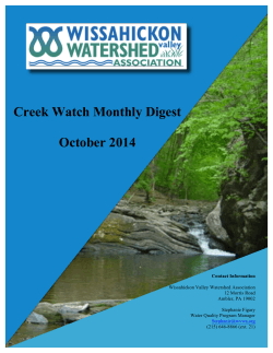 October Creek Watch Monthly Digest
