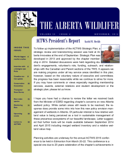 THE ALBERTA WILDLIFER - Alberta Chapter of The Wildlife Society