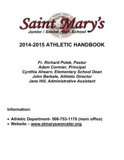 2014-2015 ATHLETIC HANDBOOK - St. Mary's Schools of Worcester