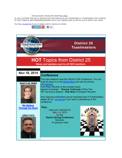 11/18 edition - District 25 Toastmasters