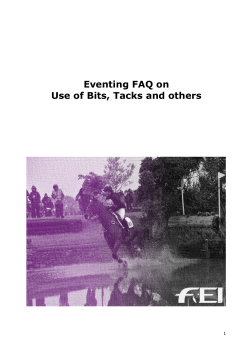 Eventing FAQ on Use of Bits, Tacks and others
