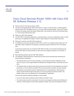 Cisco Cloud Services Router 1000V with Cisco IOS XE Software