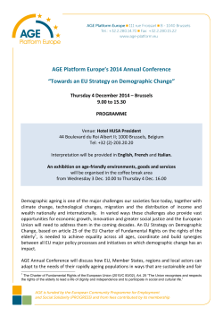 AGE Platform Europe's 2014 Annual Conference “Towards an EU