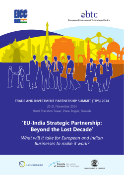 'EU-India Strategic Partnership: Beyond the Lost Decade'