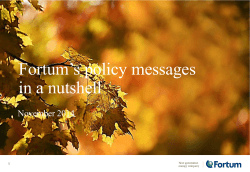 Fortum's policy messages in a nutshell