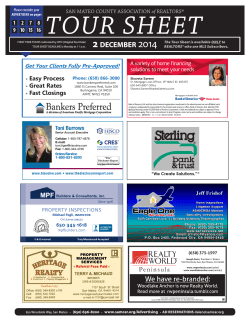 11/18/14 SAMCAR Tour Sheet - San Mateo County Association of