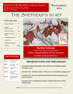 November - Shepherd of the Mountains Lutheran Church