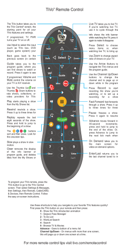TiVo Remote Quick Guide