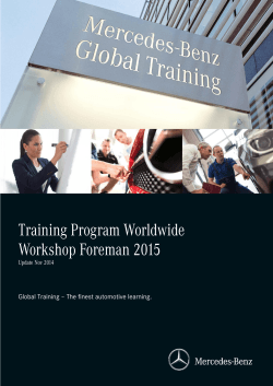Training Program Worldwide Workshop Foreman 2015