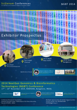 Exhibitor Prospectus - 2014 NextGen Genomics & Bioinformatics