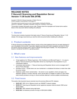 RELEASE NOTES F-Secure® Scanning and Reputation Server