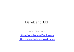 Andevcon talk - Dalvik (DEX) Internals