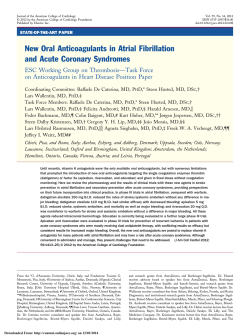 New Oral Anticoagulants in Atrial Fibrillation and Acute Coronary