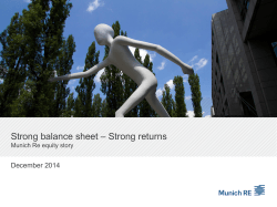 Munich Re Group presentation – Strong balance sheet – Strong