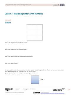 Lesson 7: Replacing Letters with Numbers