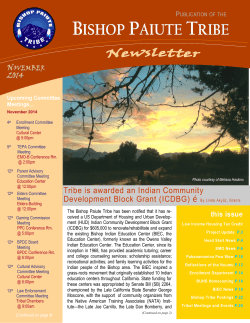 NOVEMBER 2014 Issue - The Bishop Paiute Tribe