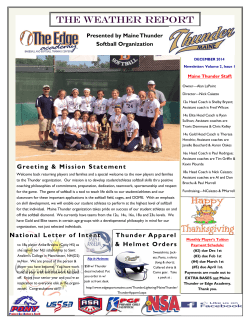 Maine Thunder Newsletter #4 - December 2014