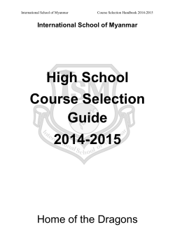 High School Course Selection Guide 2014-2015