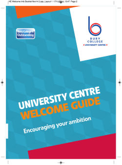 WELCOME GUIDE - Bury College University Centre