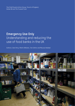 Emergency Use Only Understanding and reducing the use of food