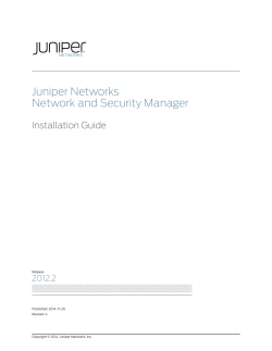Juniper Networks Network and Security Manager Installation Guide