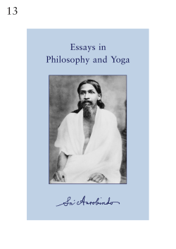 Sri Aurobindo Essays In Philosophy And Yoga