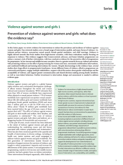 Series Violence against women and girls 1 Prevention