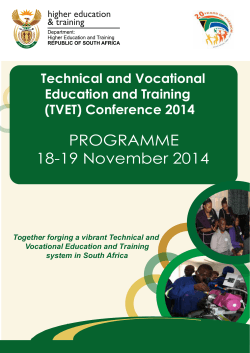 TVET Conference Programme - Department of Higher Education