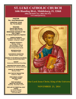 Bulletin 11/23/2014 - St. Luke's Catholic Church