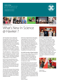 December 2014 - Hawker College