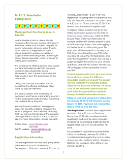M.A.L.S. Newsletter Spring 2015