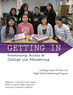 Increasing Access to College via Mentoring